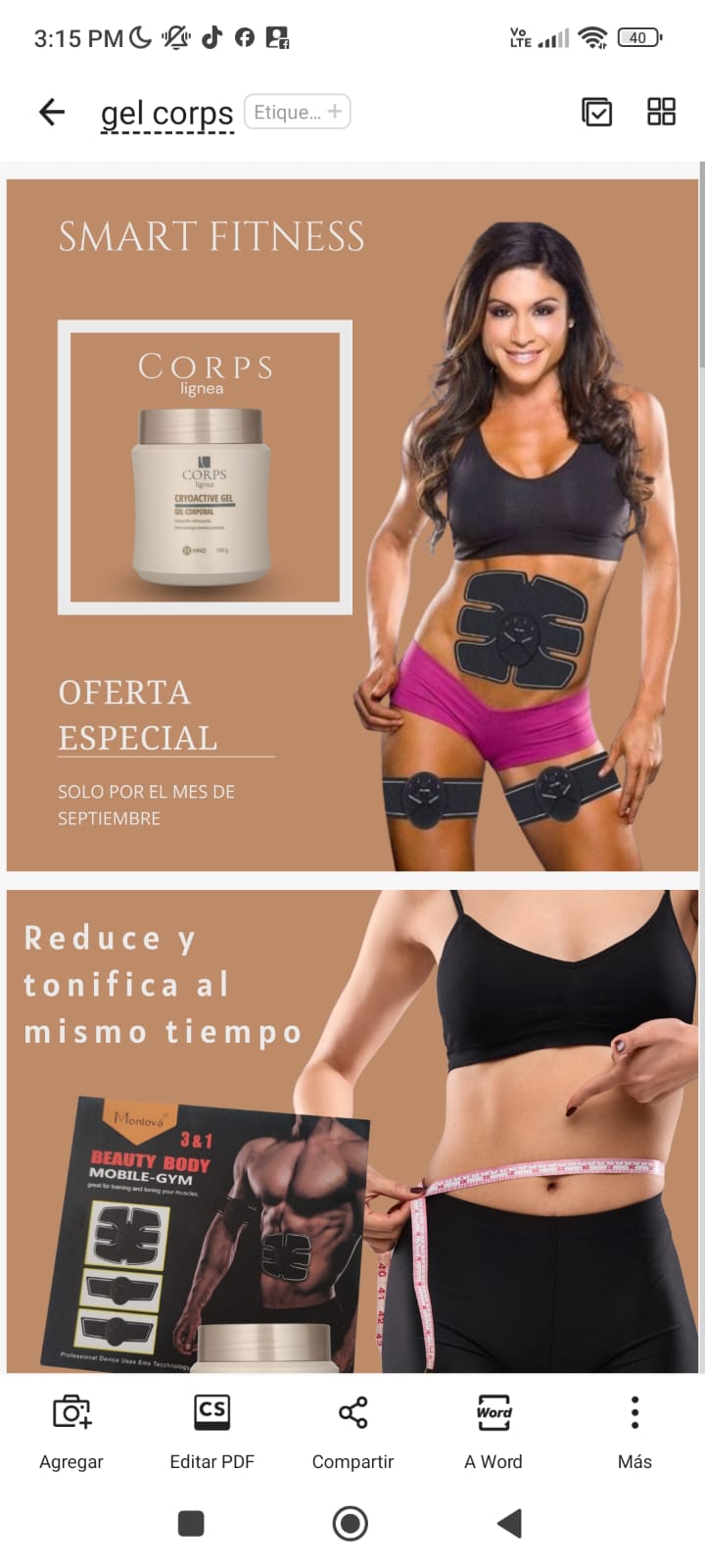 combo gel corps smart fitnes